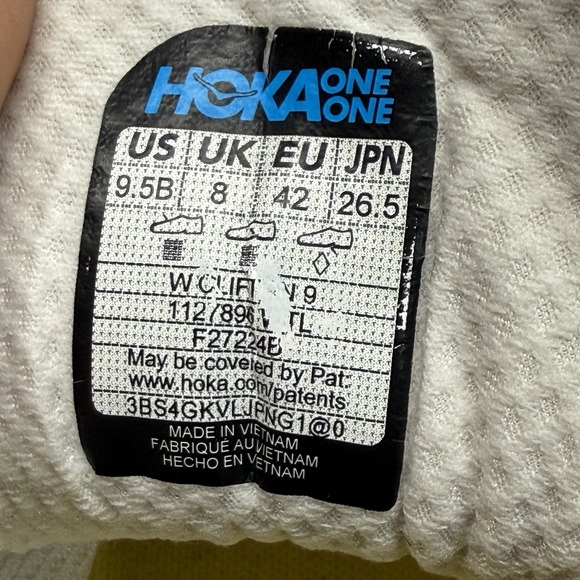 Hoka One One Clifton 9 Womens 9.5 B White Yellow Running Shoes Sneakers - Picture 13 of 16